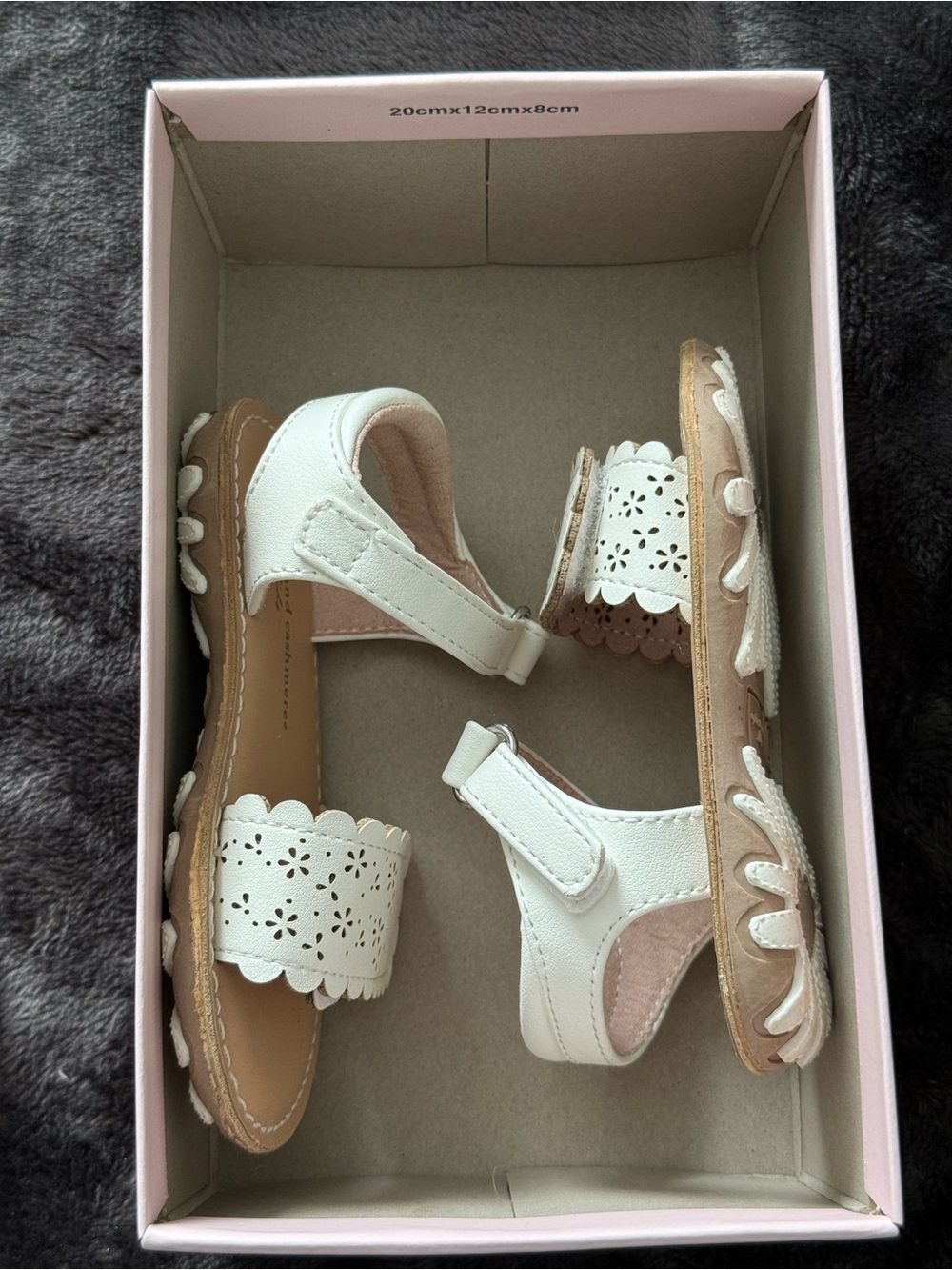cupcakes & cashmere Kids Cream Scalloped Laser-Cut Sandals - Picture 2 of 8